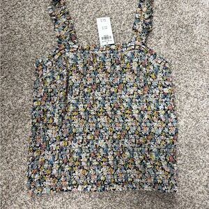 Abercrombie Floral Smocked Tank Top - Multi Color